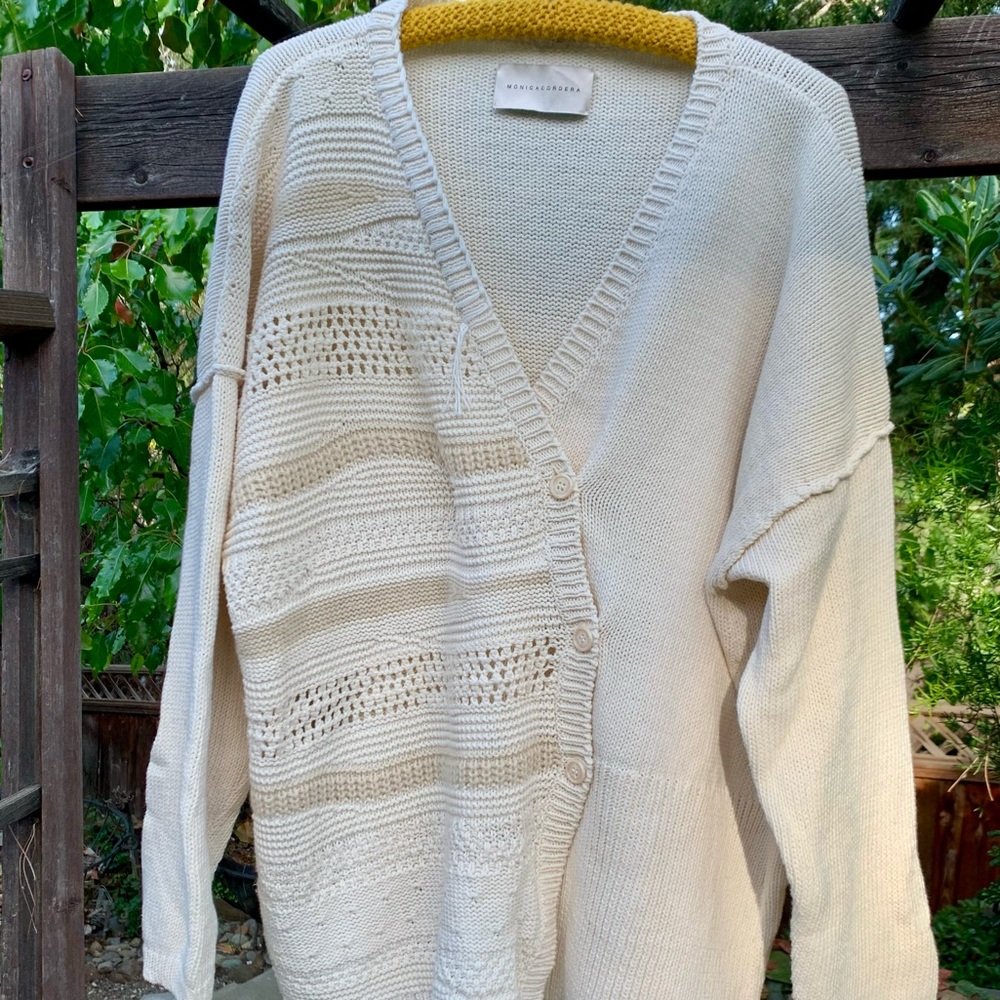Monica Cordera Natural Patched Cardigan O/S